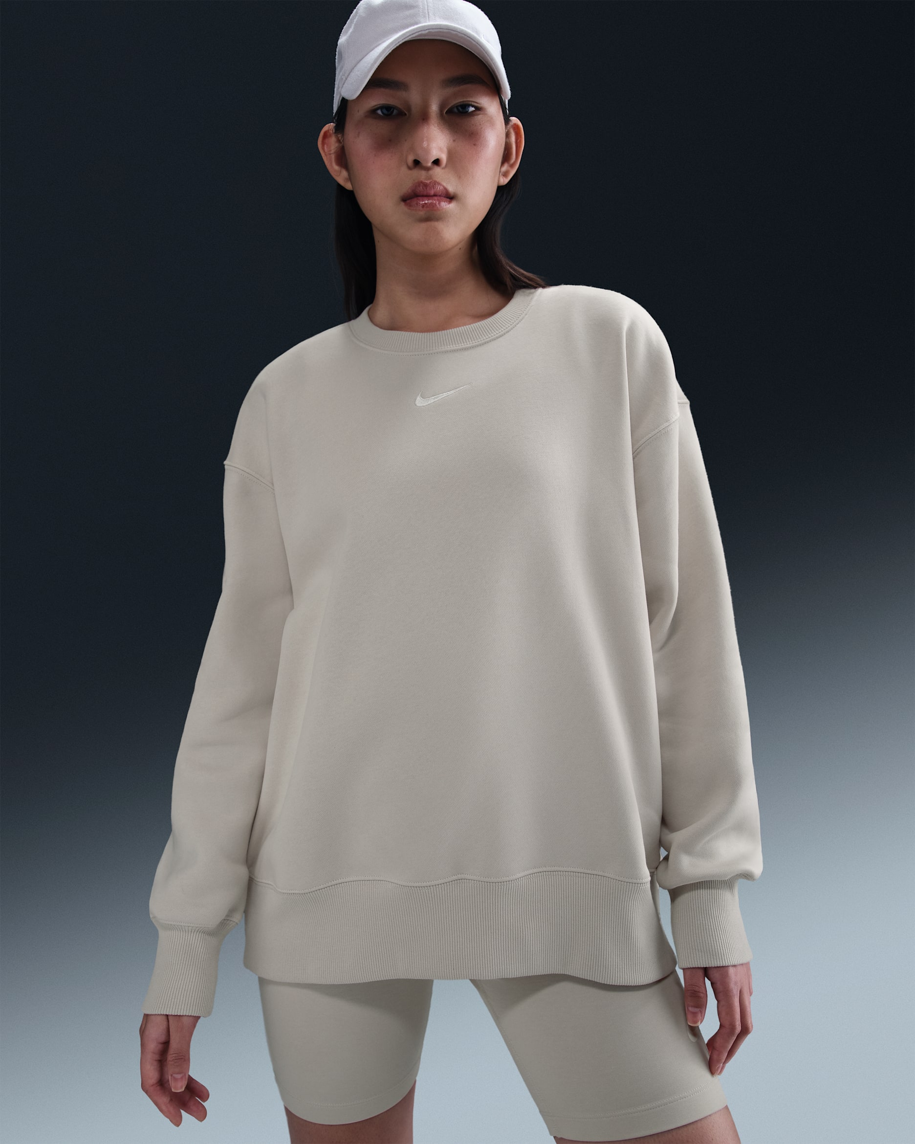 【美品】完売品Nike SWOOSHクルーネックトレーナー ジャージ素材Lサイズ NIKE公式】ナイキ スポーツウェア フェニックス フリース